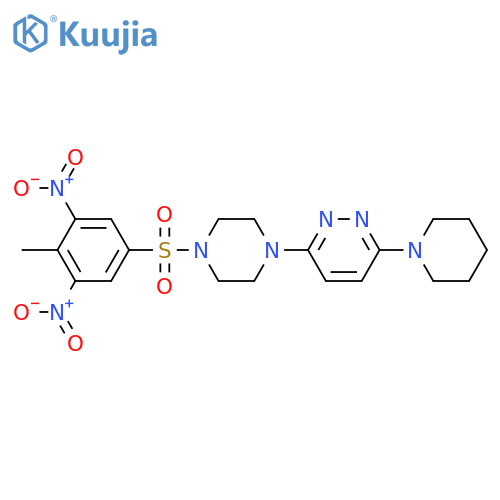 3-4-(4-methyl-3,5-dinitrobenzenesulfonyl)piperazin-1-yl-6-(piperidin-1-yl)pyridazine structure