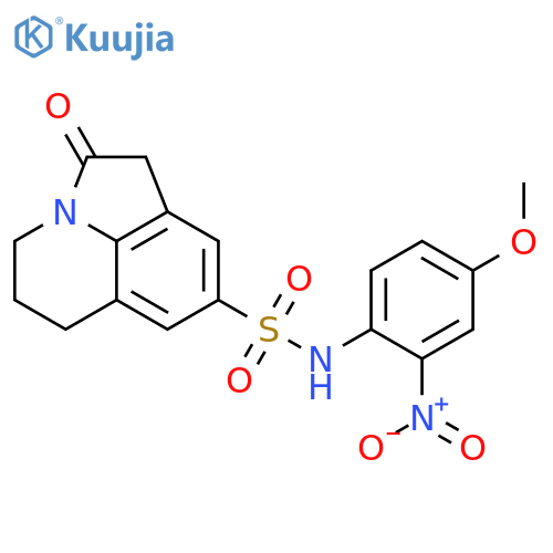 N-(4-methoxy-2-nitrophenyl)-2-oxo-1-azatricyclo6.3.1.0^{4,12}dodeca-4,6,8(12)-triene-6-sulfonamide structure