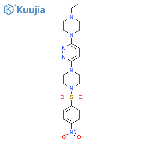 3-(4-ethylpiperazin-1-yl)-6-4-(4-nitrobenzenesulfonyl)piperazin-1-ylpyridazine structure
