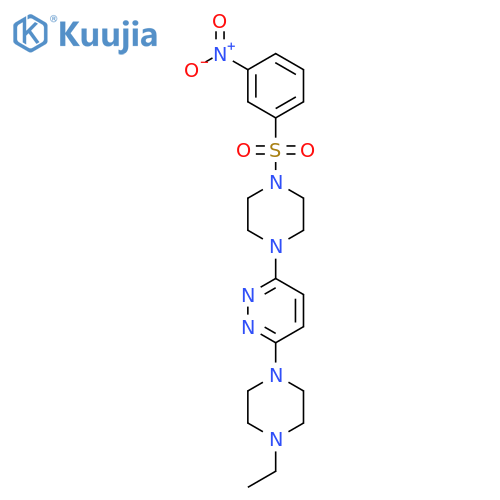 3-(4-ethylpiperazin-1-yl)-6-4-(3-nitrobenzenesulfonyl)piperazin-1-ylpyridazine structure
