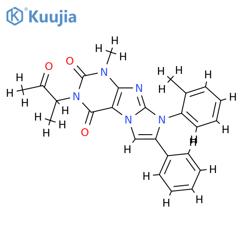 1-methyl-8-(2-methylphenyl)-3-(3-oxobutan-2-yl)-7-phenyl-1H,2H,3H,4H,8H-imidazo1,2-gpurine-2,4-dione structure