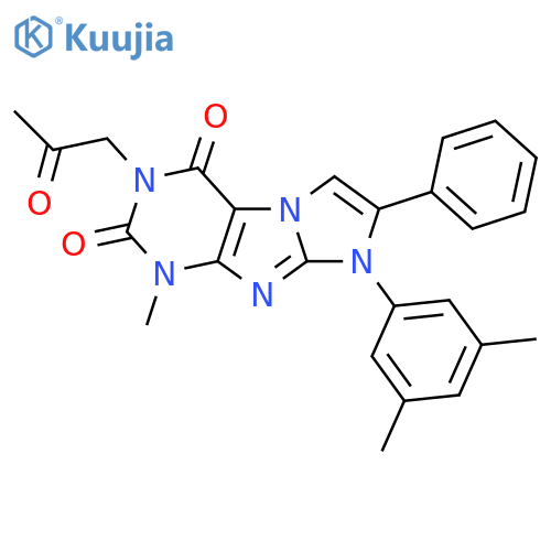 8-(3,5-dimethylphenyl)-1-methyl-3-(2-oxopropyl)-7-phenyl-1H,2H,3H,4H,8H-imidazo1,2-gpurine-2,4-dione structure
