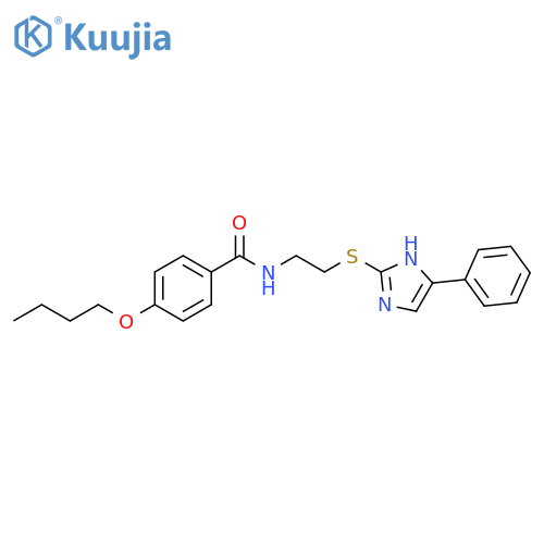 4-butoxy-N-{2-(5-phenyl-1H-imidazol-2-yl)sulfanylethyl}benzamide structure