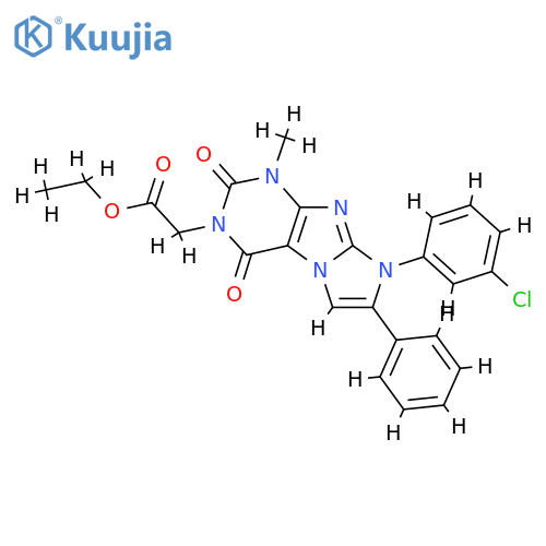 ethyl 2-8-(3-chlorophenyl)-1-methyl-2,4-dioxo-7-phenyl-1H,2H,3H,4H,8H-imidazo1,2-gpurin-3-ylacetate structure