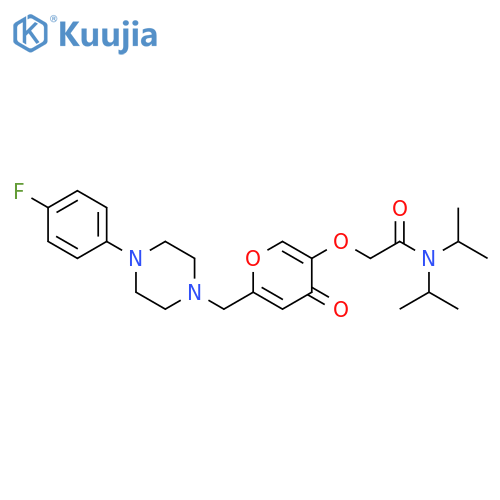 2-(6-{4-(4-fluorophenyl)piperazin-1-ylmethyl}-4-oxo-4H-pyran-3-yl)oxy-N,N-bis(propan-2-yl)acetamide structure