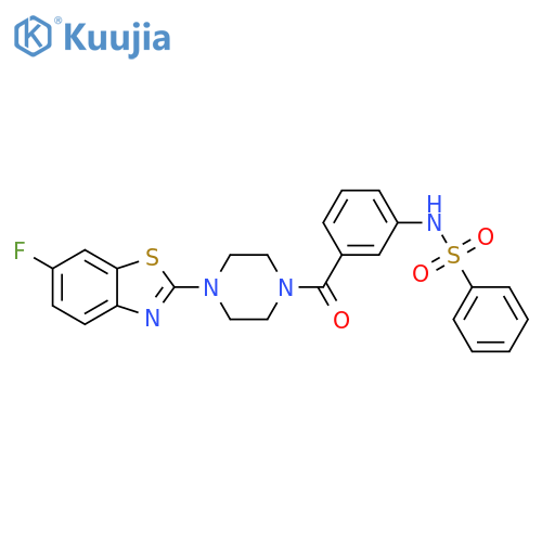 N-{3-4-(6-fluoro-1,3-benzothiazol-2-yl)piperazine-1-carbonylphenyl}benzenesulfonamide structure