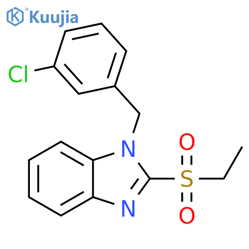 1-(3-chlorophenyl)methyl-2-(ethanesulfonyl)-1H-1,3-benzodiazole structure