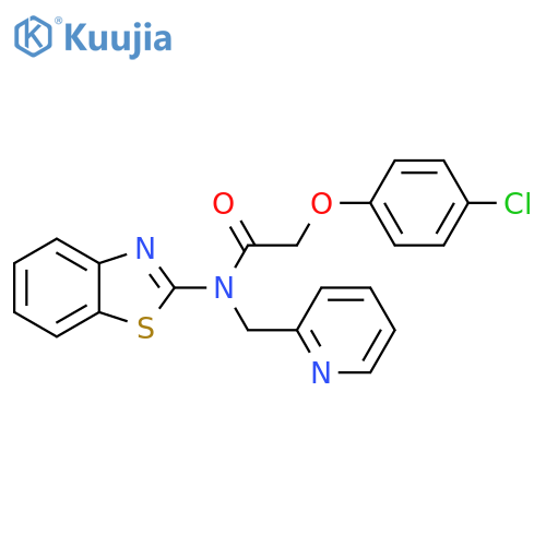 N-(1,3-benzothiazol-2-yl)-2-(4-chlorophenoxy)-N-(pyridin-2-yl)methylacetamide structure