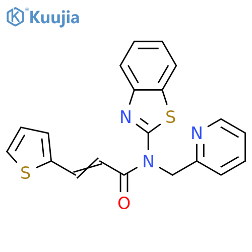 (2E)-N-(1,3-benzothiazol-2-yl)-N-(pyridin-2-yl)methyl-3-(thiophen-2-yl)prop-2-enamide structure