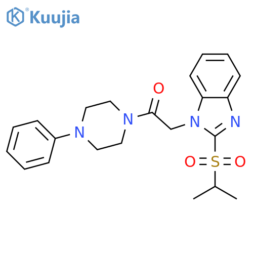 1-(4-phenylpiperazin-1-yl)-2-2-(propane-2-sulfonyl)-1H-1,3-benzodiazol-1-ylethan-1-one structure