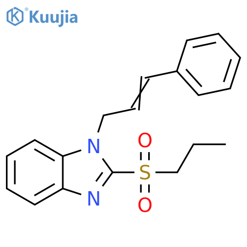 1-(2E)-3-phenylprop-2-en-1-yl-2-(propane-1-sulfonyl)-1H-1,3-benzodiazole structure