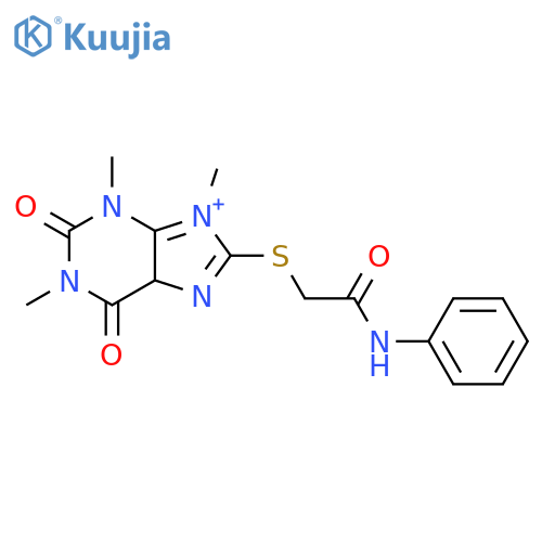 N-phenyl-2-(1,3,9-trimethyl-2,6-dioxo-2,3,6,9-tetrahydro-1H-purin-8-yl)sulfanylacetamide structure