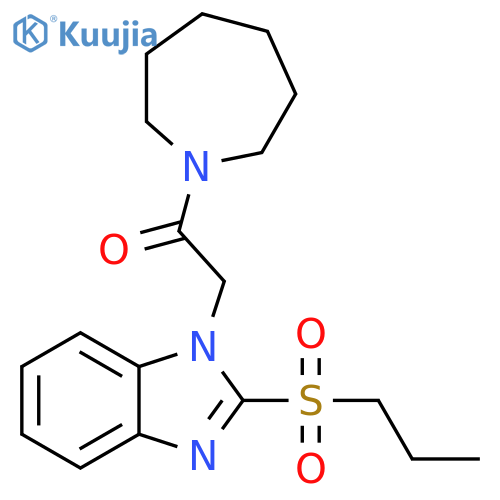 1-(azepan-1-yl)-2-2-(propane-1-sulfonyl)-1H-1,3-benzodiazol-1-ylethan-1-one structure