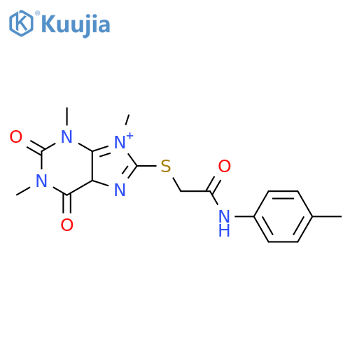 N-(4-methylphenyl)-2-(1,3,9-trimethyl-2,6-dioxo-2,3,6,9-tetrahydro-1H-purin-8-yl)sulfanylacetamide structure