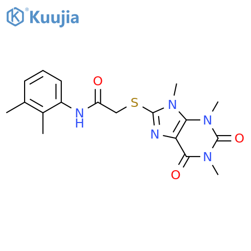 N-(2,3-dimethylphenyl)-2-(1,3,9-trimethyl-2,6-dioxo-2,3,6,9-tetrahydro-1H-purin-8-yl)sulfanylacetamide structure