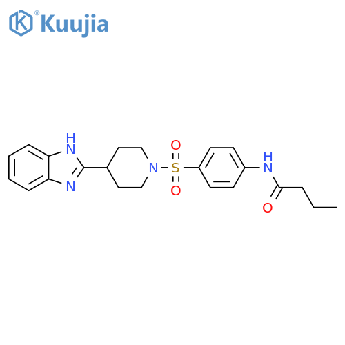 N-(4-{4-(1H-1,3-benzodiazol-2-yl)piperidin-1-ylsulfonyl}phenyl)butanamide structure