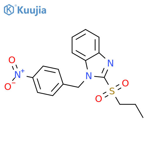 1-(4-nitrophenyl)methyl-2-(propane-1-sulfonyl)-1H-1,3-benzodiazole structure