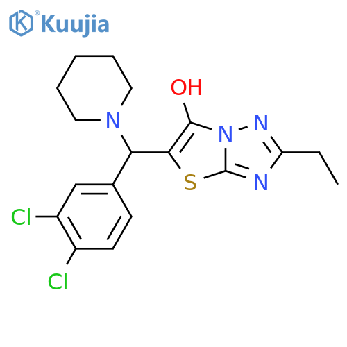 5-(3,4-dichlorophenyl)(piperidin-1-yl)methyl-2-ethyl-1,2,4triazolo3,2-b1,3thiazol-6-ol structure