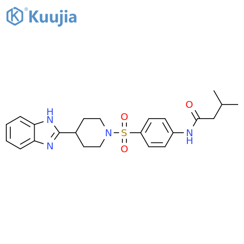 N-(4-{4-(1H-1,3-benzodiazol-2-yl)piperidin-1-ylsulfonyl}phenyl)-3-methylbutanamide structure