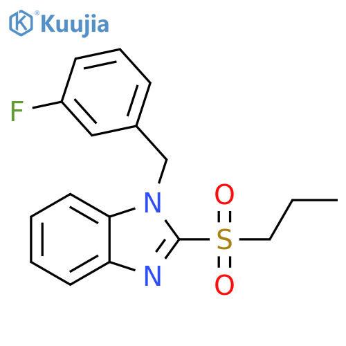 1-(3-fluorophenyl)methyl-2-(propane-1-sulfonyl)-1H-1,3-benzodiazole structure