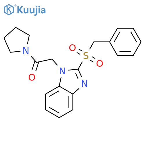 2-(2-phenylmethanesulfonyl-1H-1,3-benzodiazol-1-yl)-1-(pyrrolidin-1-yl)ethan-1-one structure
