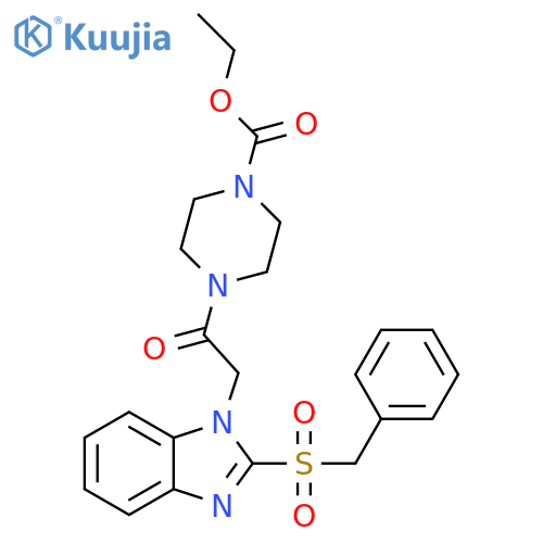 ethyl 4-2-(2-phenylmethanesulfonyl-1H-1,3-benzodiazol-1-yl)acetylpiperazine-1-carboxylate structure