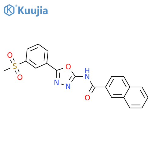 N-5-(3-methanesulfonylphenyl)-1,3,4-oxadiazol-2-ylnaphthalene-2-carboxamide structure