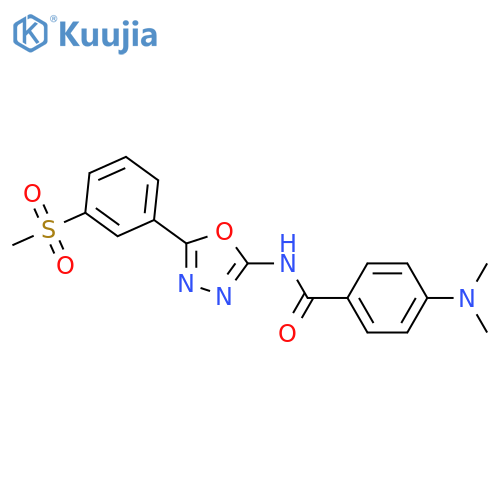 4-(dimethylamino)-N-5-(3-methanesulfonylphenyl)-1,3,4-oxadiazol-2-ylbenzamide structure