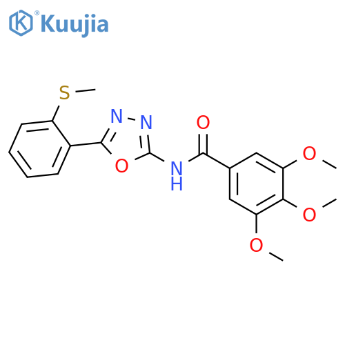 3,4,5-trimethoxy-N-{5-2-(methylsulfanyl)phenyl-1,3,4-oxadiazol-2-yl}benzamide structure