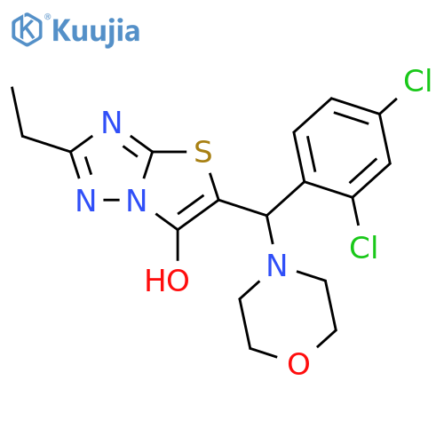 5-(2,4-dichlorophenyl)(morpholin-4-yl)methyl-2-ethyl-1,2,4triazolo3,2-b1,3thiazol-6-ol structure