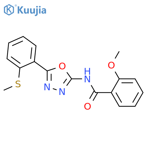 2-methoxy-N-{5-2-(methylsulfanyl)phenyl-1,3,4-oxadiazol-2-yl}benzamide structure