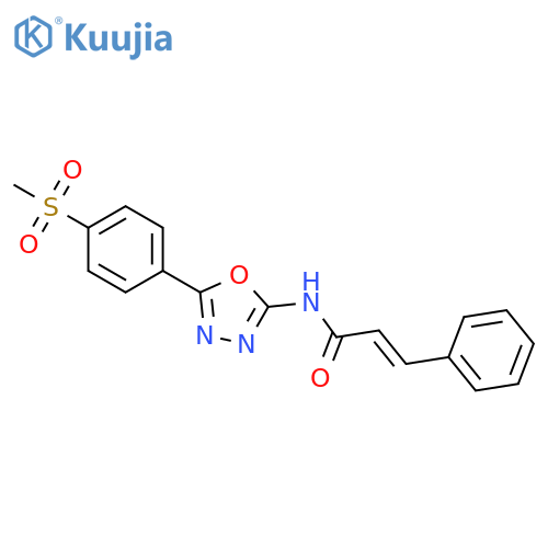 (2E)-N-5-(4-methanesulfonylphenyl)-1,3,4-oxadiazol-2-yl-3-phenylprop-2-enamide structure