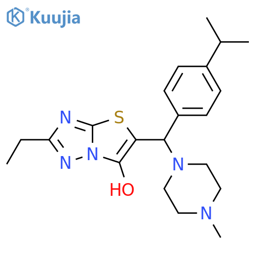 2-ethyl-5-(4-methylpiperazin-1-yl)4-(propan-2-yl)phenylmethyl-1,2,4triazolo3,2-b1,3thiazol-6-ol structure