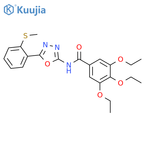 3,4,5-triethoxy-N-{5-2-(methylsulfanyl)phenyl-1,3,4-oxadiazol-2-yl}benzamide structure