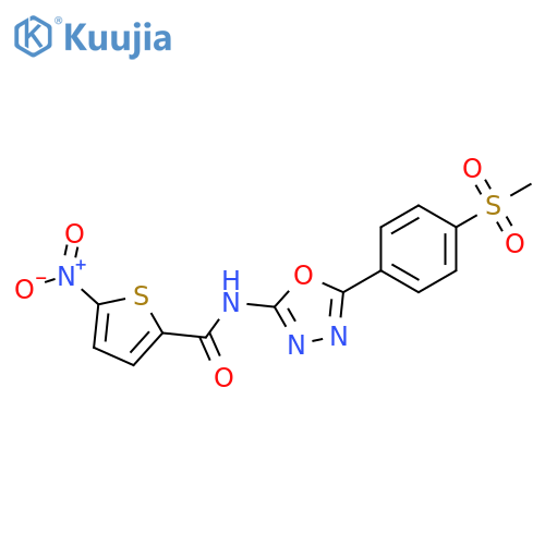 N-5-(4-methanesulfonylphenyl)-1,3,4-oxadiazol-2-yl-5-nitrothiophene-2-carboxamide structure