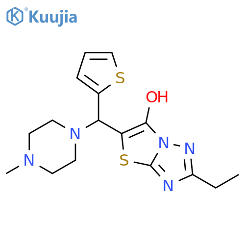 2-ethyl-5-(4-methylpiperazin-1-yl)(thiophen-2-yl)methyl-1,2,4triazolo3,2-b1,3thiazol-6-ol structure