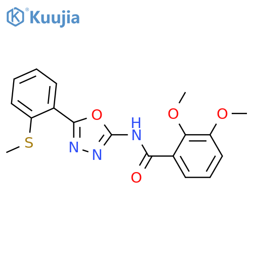 2,3-dimethoxy-N-{5-2-(methylsulfanyl)phenyl-1,3,4-oxadiazol-2-yl}benzamide structure