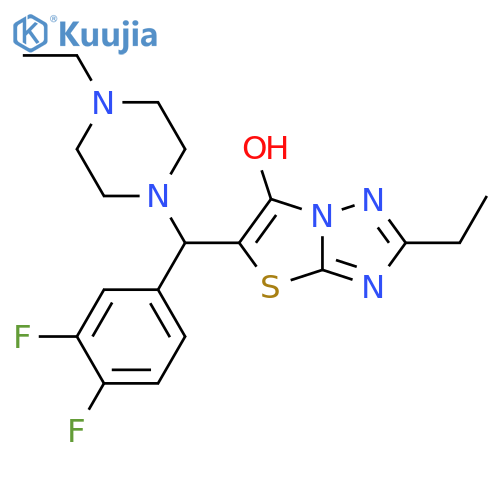 5-(3,4-difluorophenyl)(4-ethylpiperazin-1-yl)methyl-2-ethyl-1,2,4triazolo3,2-b1,3thiazol-6-ol structure