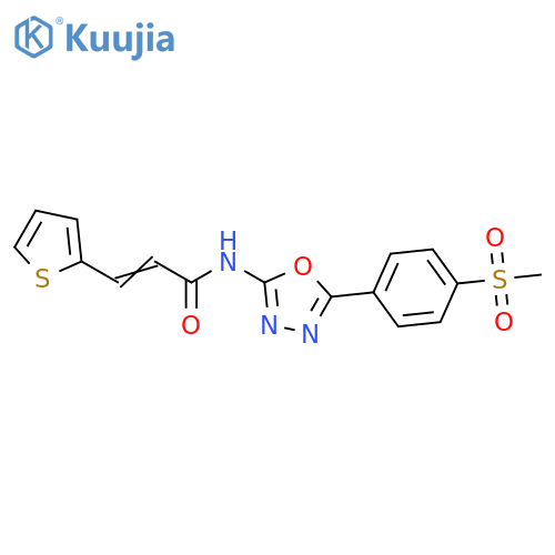 (2E)-N-5-(4-methanesulfonylphenyl)-1,3,4-oxadiazol-2-yl-3-(thiophen-2-yl)prop-2-enamide structure