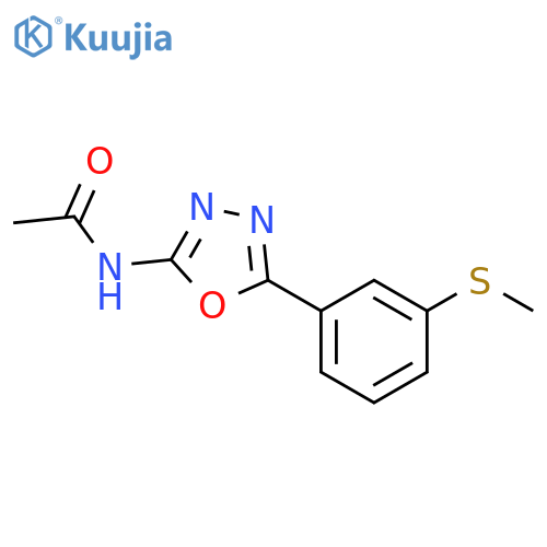 N-{5-3-(methylsulfanyl)phenyl-1,3,4-oxadiazol-2-yl}acetamide structure