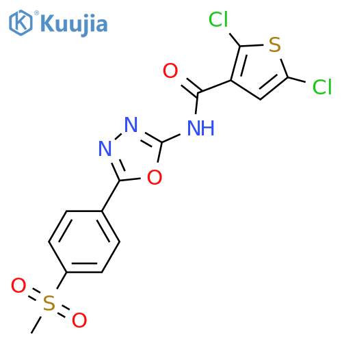 2,5-dichloro-N-5-(4-methanesulfonylphenyl)-1,3,4-oxadiazol-2-ylthiophene-3-carboxamide structure
