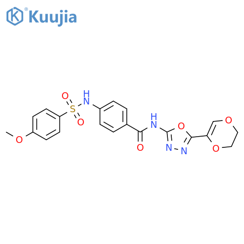 N-5-(5,6-dihydro-1,4-dioxin-2-yl)-1,3,4-oxadiazol-2-yl-4-(4-methoxybenzenesulfonamido)benzamide structure