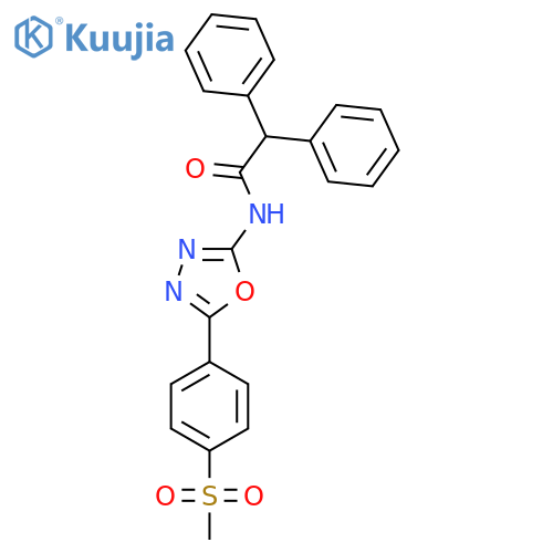 N-5-(4-methanesulfonylphenyl)-1,3,4-oxadiazol-2-yl-2,2-diphenylacetamide structure