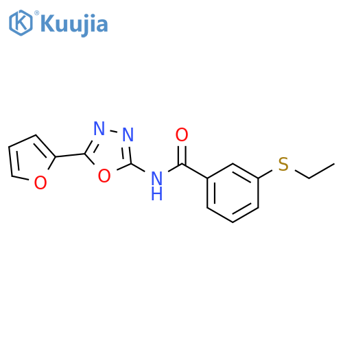 3-(ethylsulfanyl)-N-5-(furan-2-yl)-1,3,4-oxadiazol-2-ylbenzamide structure
