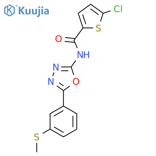5-chloro-N-{5-3-(methylsulfanyl)phenyl-1,3,4-oxadiazol-2-yl}thiophene-2-carboxamide structure