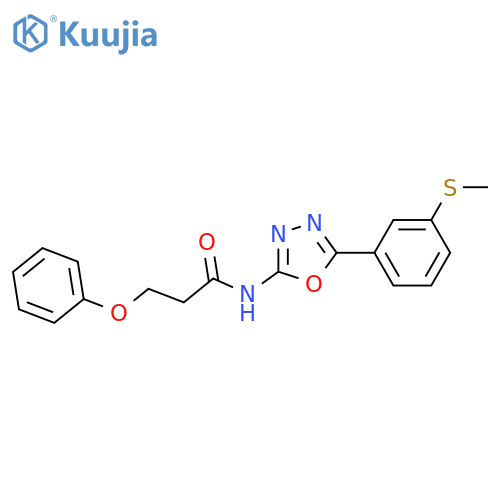 N-{5-3-(methylsulfanyl)phenyl-1,3,4-oxadiazol-2-yl}-3-phenoxypropanamide structure