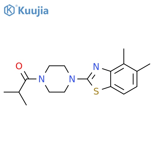 1-[4-(4,5-dimethyl-1,3-benzothiazol-2-yl)piperazin-1-yl]-2-methylpropan-1-one structure