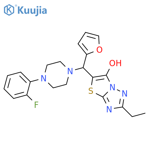2-ethyl-5-{4-(2-fluorophenyl)piperazin-1-yl(furan-2-yl)methyl}-1,2,4triazolo3,2-b1,3thiazol-6-ol structure