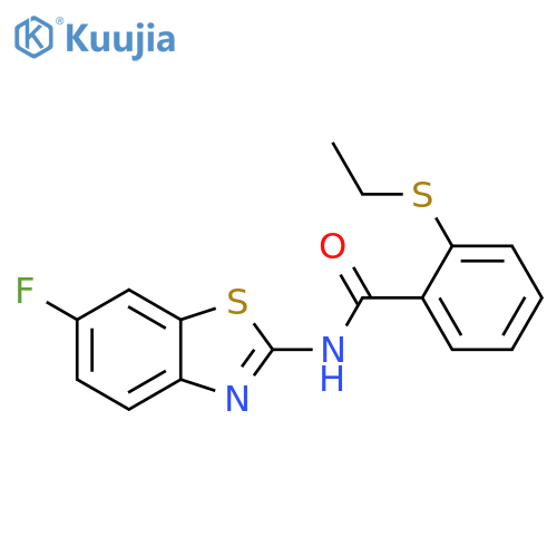 2-(ethylsulfanyl)-N-(6-fluoro-1,3-benzothiazol-2-yl)benzamide structure