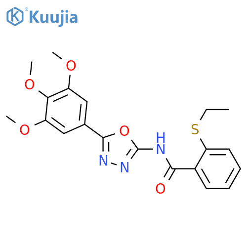 2-(ethylsulfanyl)-N-5-(3,4,5-trimethoxyphenyl)-1,3,4-oxadiazol-2-ylbenzamide structure